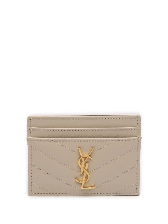 Saint Laurent Pre-Owned Saint Laurent Pre-Owned グレイン・デ・プードル・モノグラム カサンドレ ケースカードホルダー ブラウンの商品画像