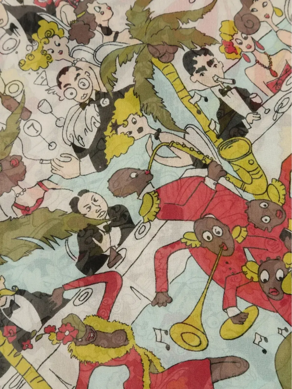 John Galliano Pre-Owned マルチカラー プリント スカーフ - 画像3