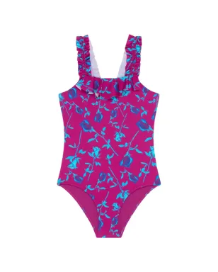 Vilebrequin Kids ピンクのフリル花柄水着 - サムネイル1