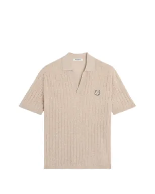 Maison Kitsuné embroidered ribbed polo shirt - Neutrals - サムネイル1
