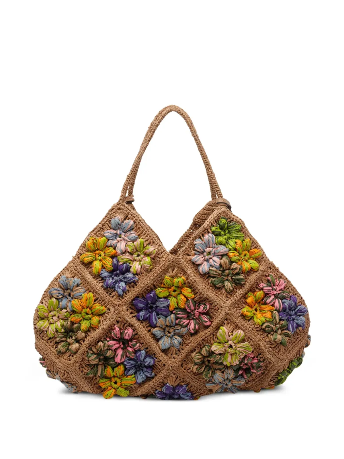 AFAR ラフィア花柄刺繍トートバッグ - Neutrals - 画像3