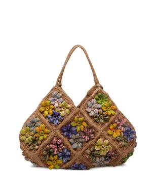 AFAR ラフィア花柄刺繍トートバッグ - Neutrals - サムネイル3