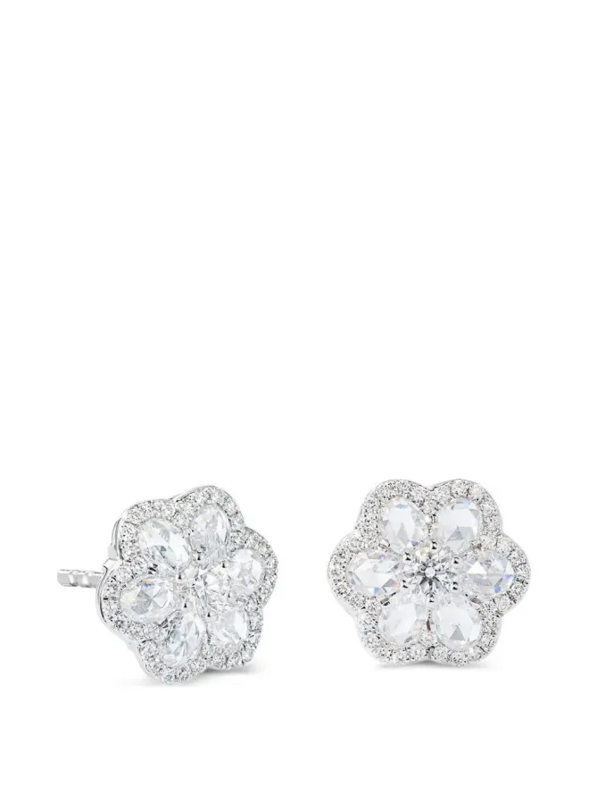 64 Facets 64 Facets 18kt ホワイトゴールド フローラル ダイヤモンド イヤリング - シルバーの商品画像