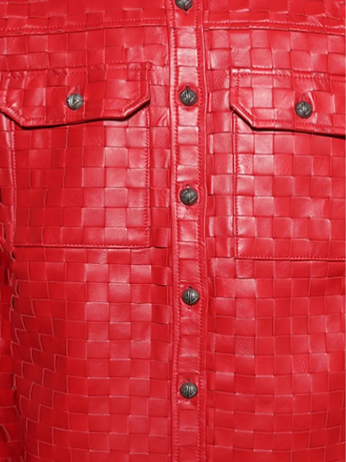 Paris Laundry 織りポケット付きオーバーシャツ - レッド - 画像2