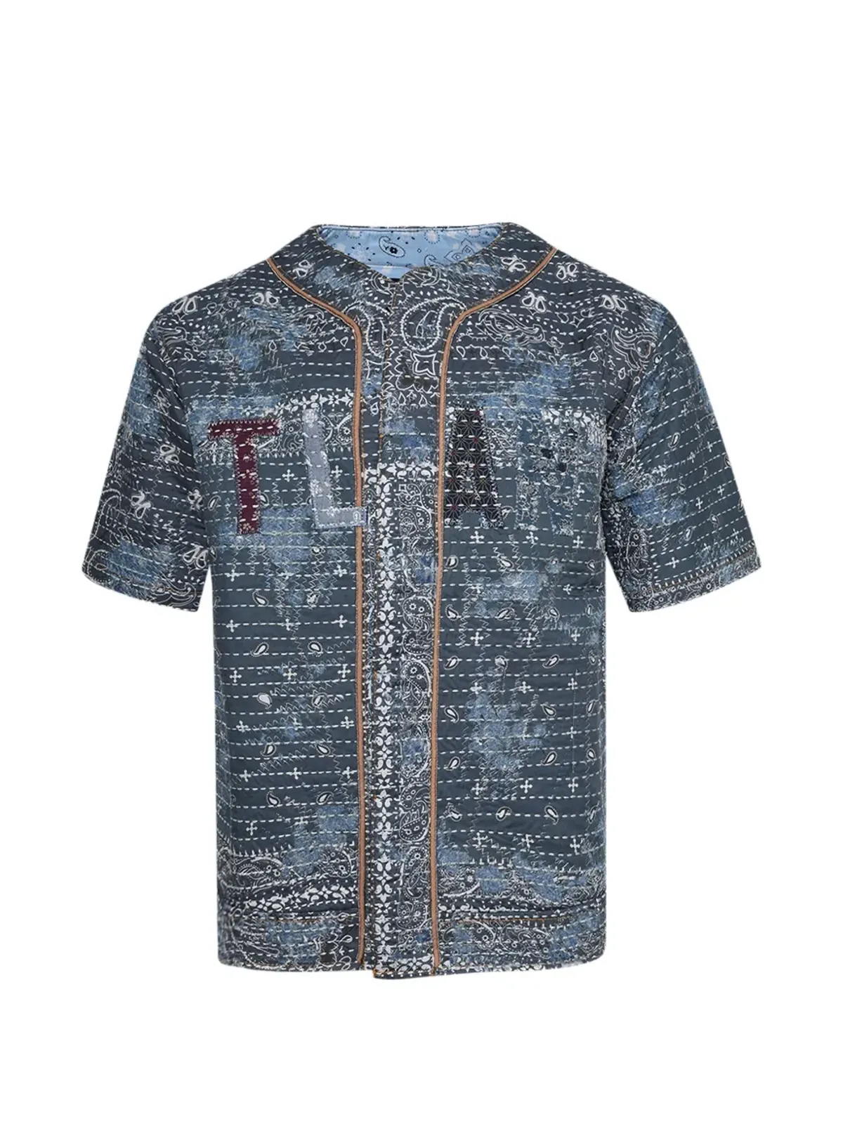 Paris Laundry パッチワーク ベースボールTシャツ - 画像1