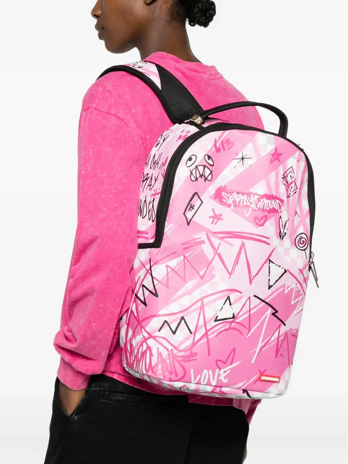 Sprayground Broken Hearts Club グラフィックプリントバックパック - 画像2