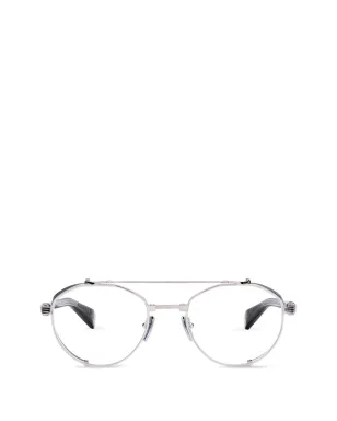 Balmain Eyewear 丸型メガネ - シルバー - サムネイル1