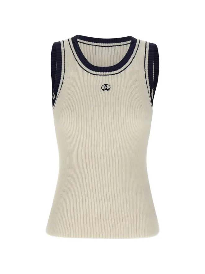 Seafarer Seafarer ribbed logo-embroidered top - Neutralsの商品画像