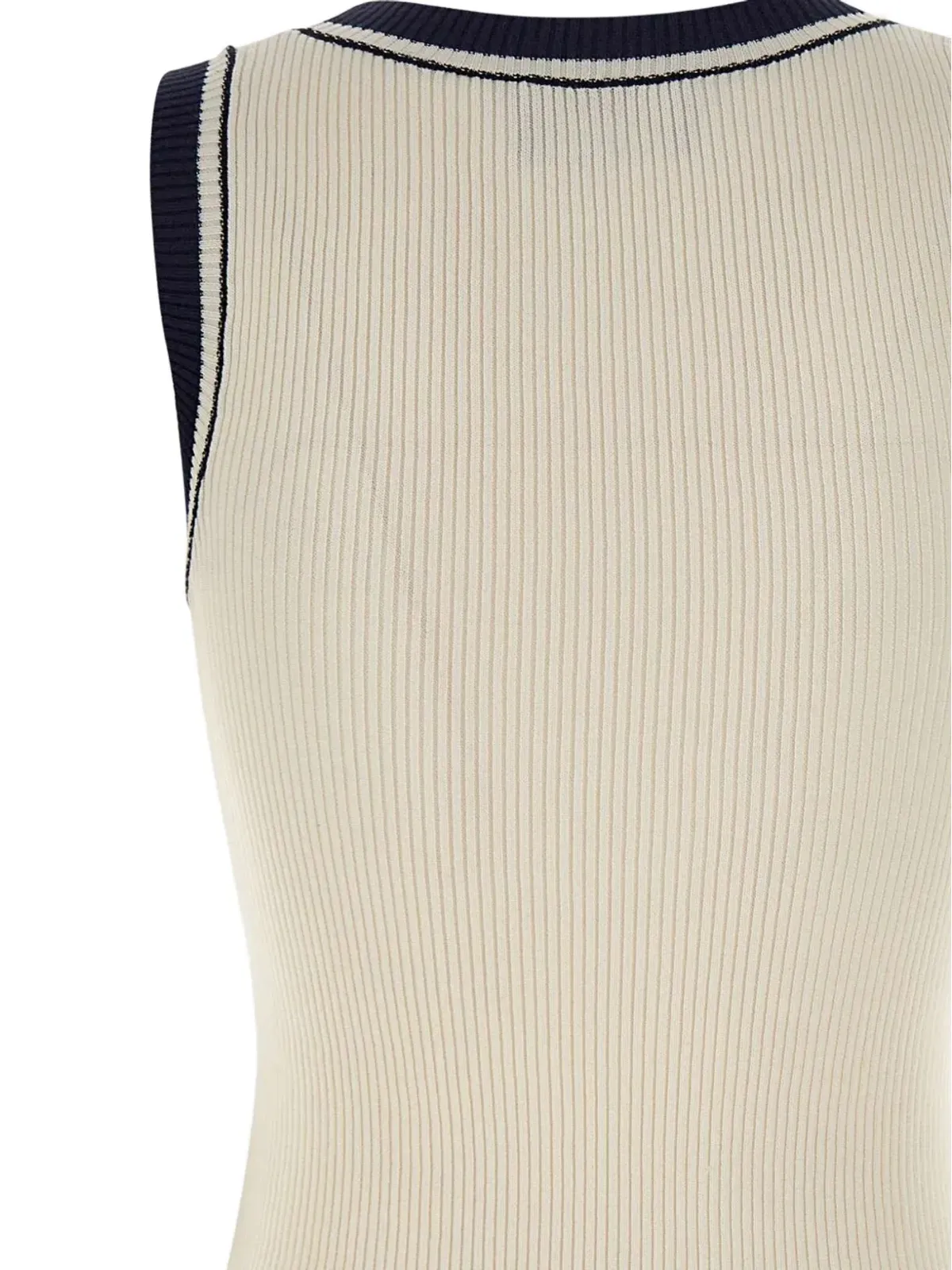 Seafarer ribbed logo-embroidered top - Neutrals - 画像5