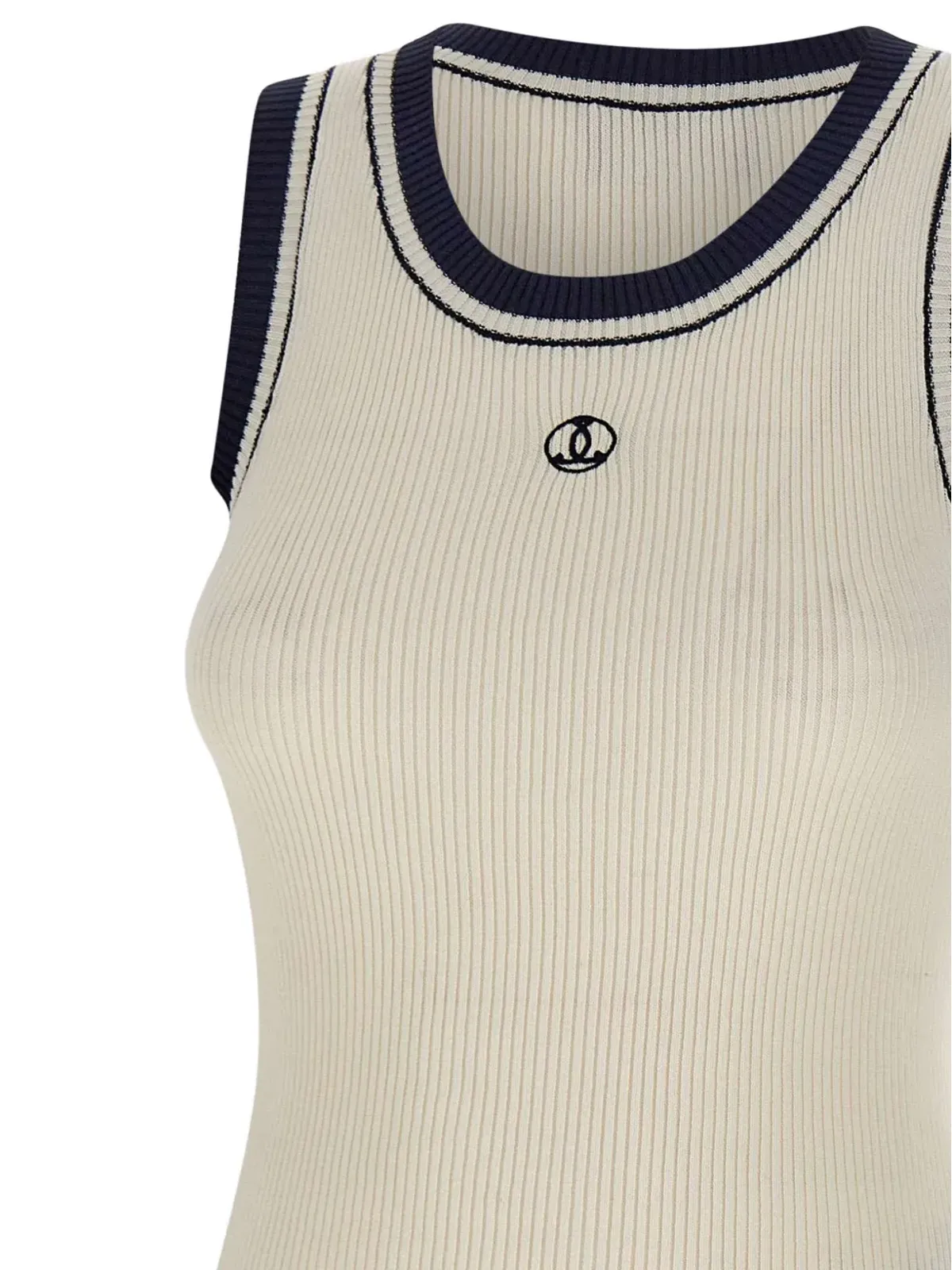 Seafarer ribbed logo-embroidered top - Neutrals - 画像4