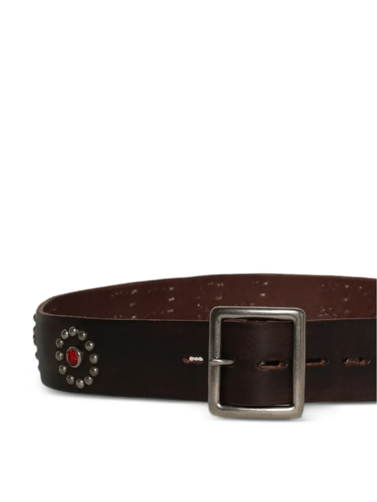 MadeWorn Live Free stud-embellished belt - Brown - 画像2