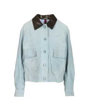blusotto Matilde contrast-collar jacket - Blue - サムネイル1