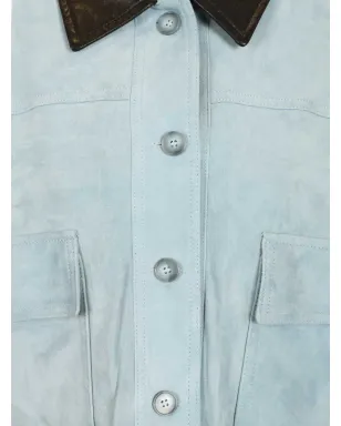 blusotto Matilde contrast-collar jacket - Blue - サムネイル4