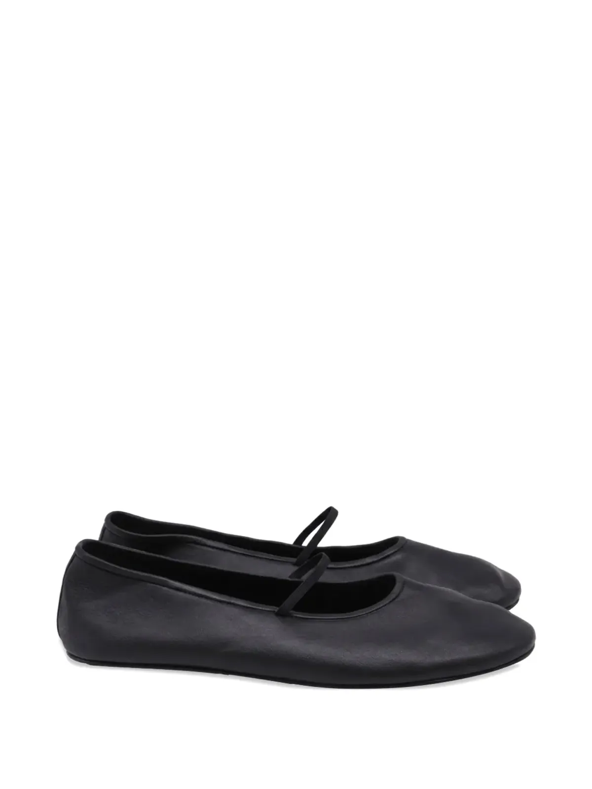 The Row Pre-Owned elastic-band leather ballet flats - Black - 画像2