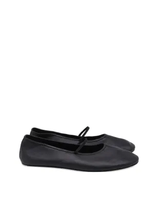 The Row Pre-Owned elastic-band leather ballet flats - Black - サムネイル2
