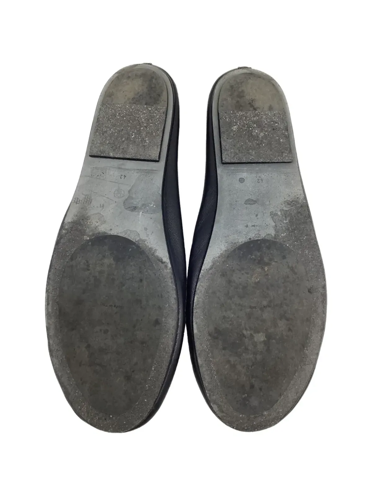 The Row Pre-Owned elastic-band leather ballet flats - Black - 画像3