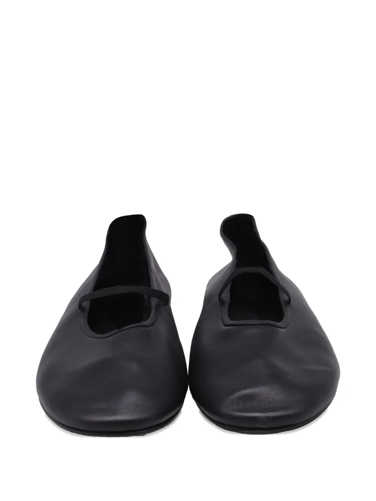 The Row Pre-Owned elastic-band leather ballet flats - Black - 画像4