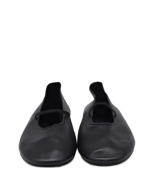The Row Pre-Owned elastic-band leather ballet flats - Black - サムネイル4