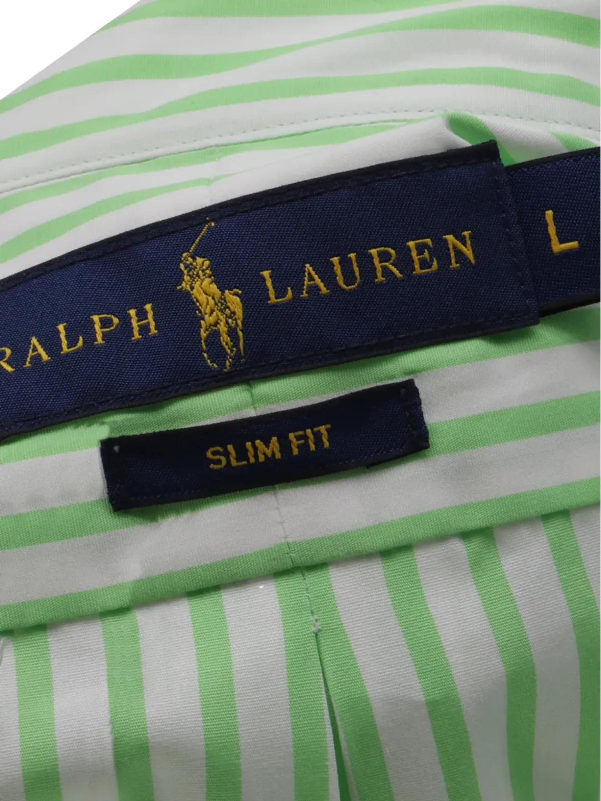 Ralph Lauren Vintage ストライプコットンシャツ - グリーン - 画像5