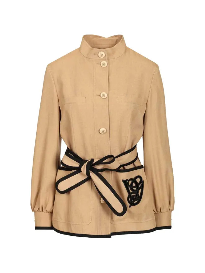 Valentino Garavani Valentino Garavani ベルト付き刺繍ジャケットの商品画像