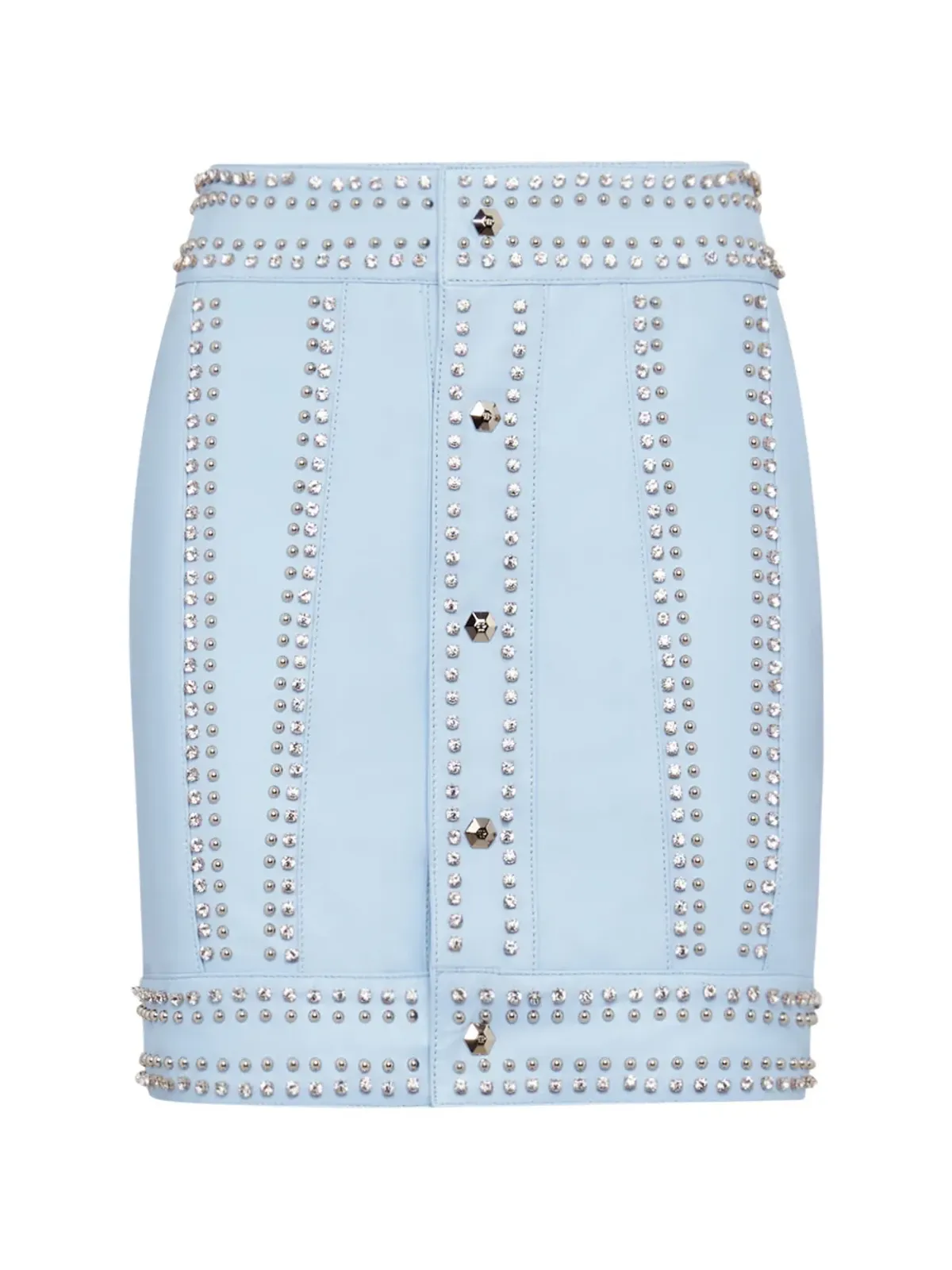 Philipp Plein スタッズ付きミニスカート ブルー - 画像1