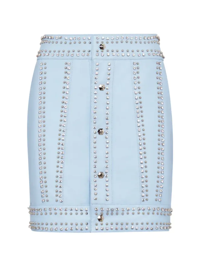 Philipp Plein Philipp Plein スタッズ付きミニスカート ブルーの商品画像
