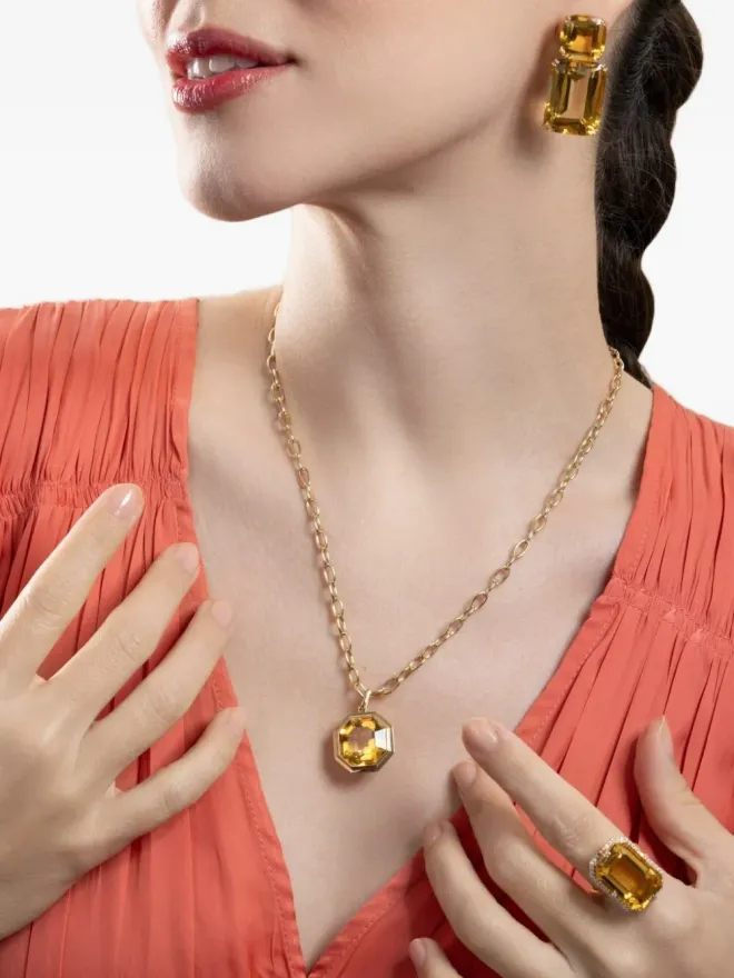 Goshwara Goshwara Manhattan octagon-pendant citrine necklace - Goldの商品画像