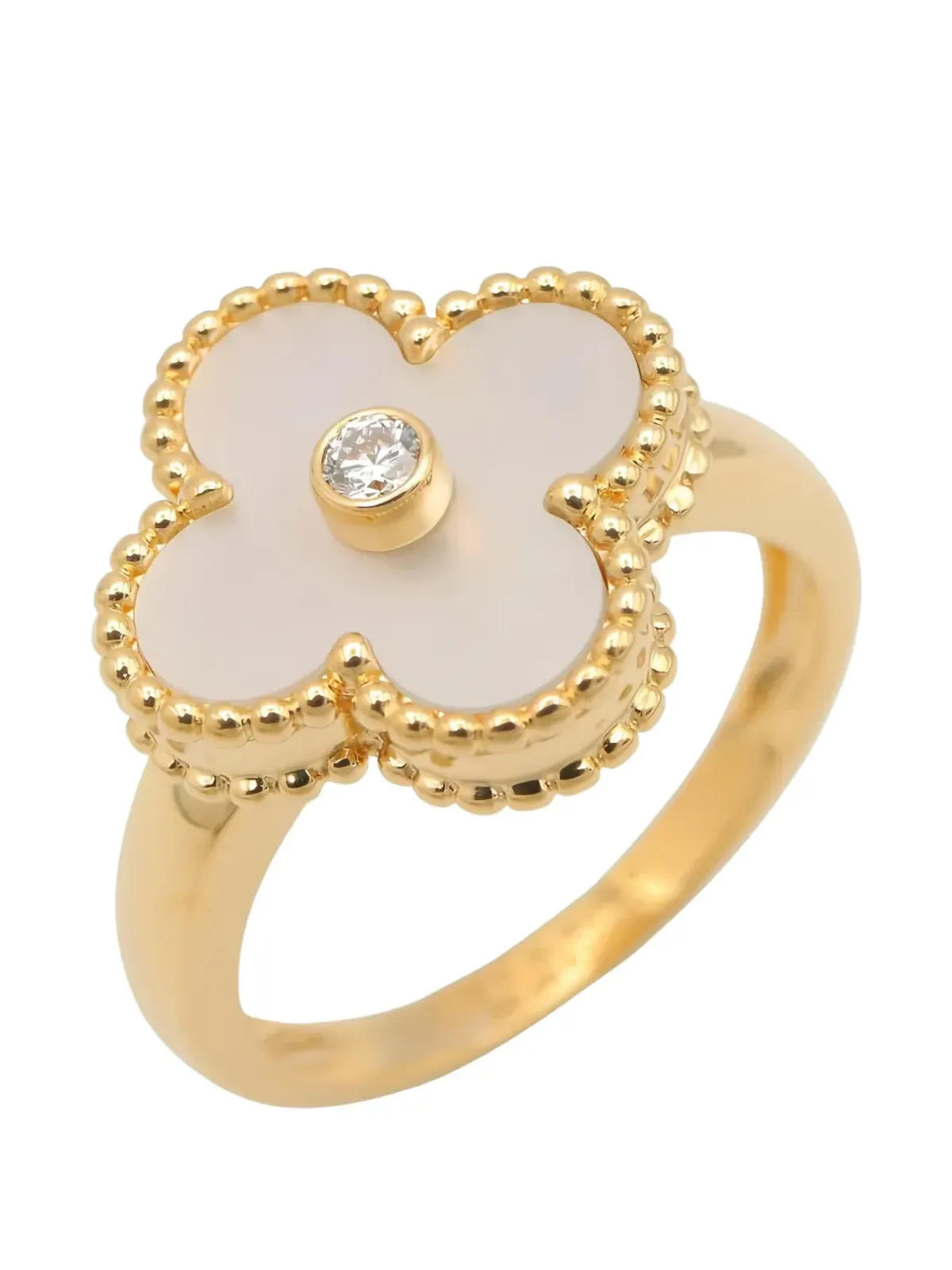Van Cleef & Arpels Vintage 18K イエローゴールド アルハンブラ リング - 画像2