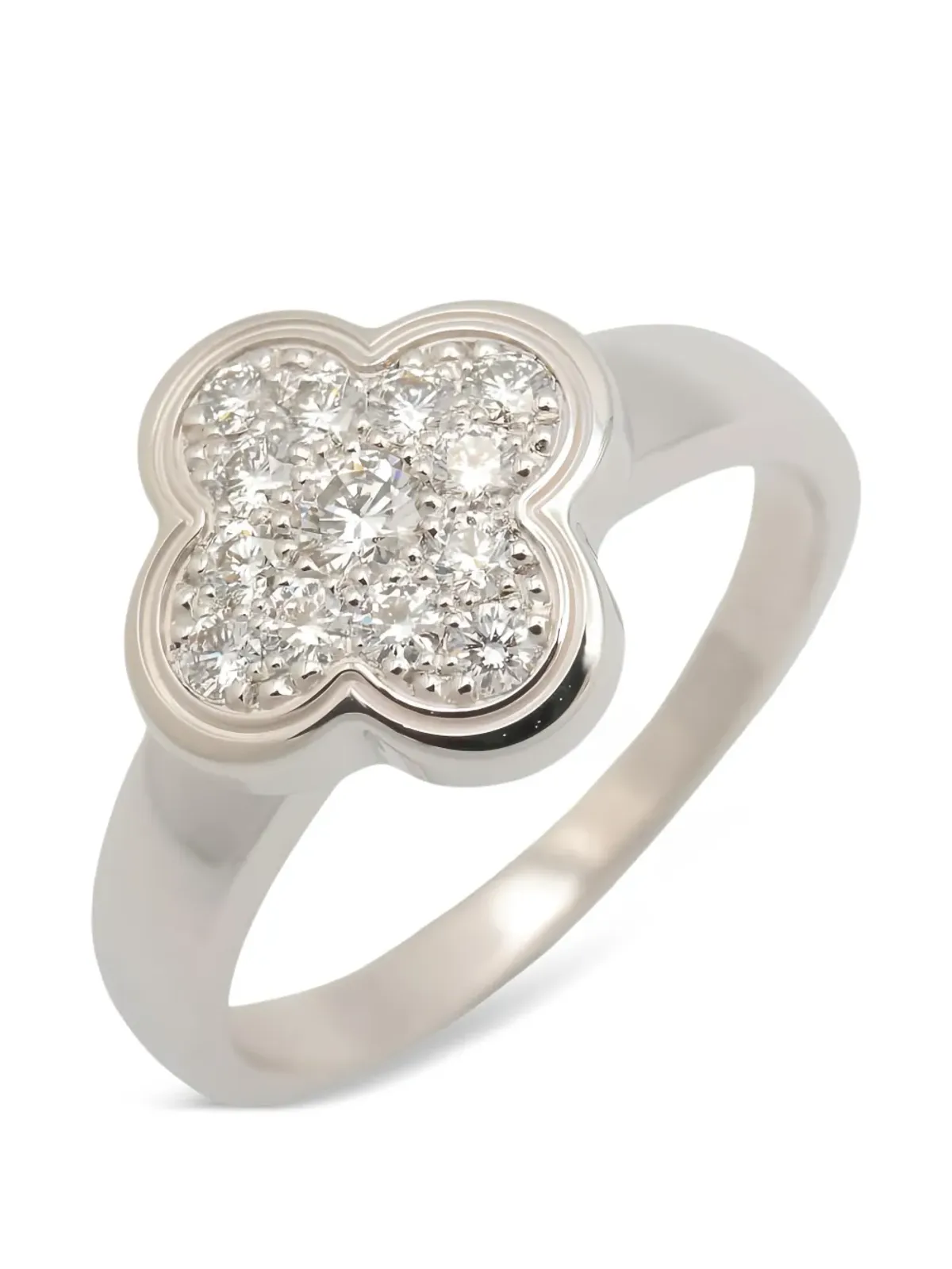 Van Cleef & Arpels Vintage 2010s Alhambra diamond ring - Silver - 画像3