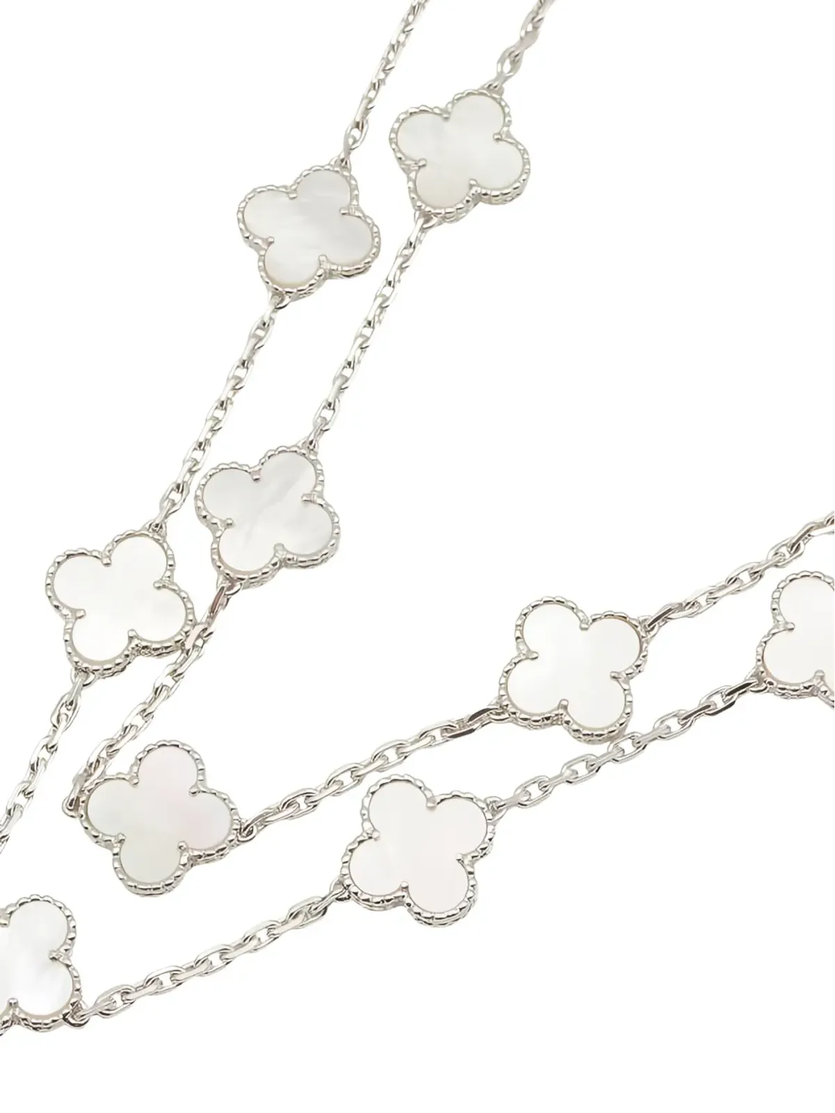 Van Cleef & Arpels ビンテージ アルハンブラモチーフ ネックレス - シルバー - 画像2