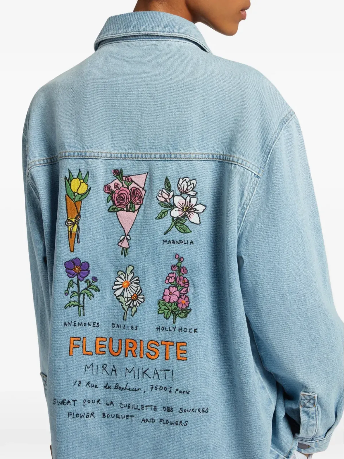 Mira Mikati 花柄刺繍ポケット付きコットンジャケット - 画像4