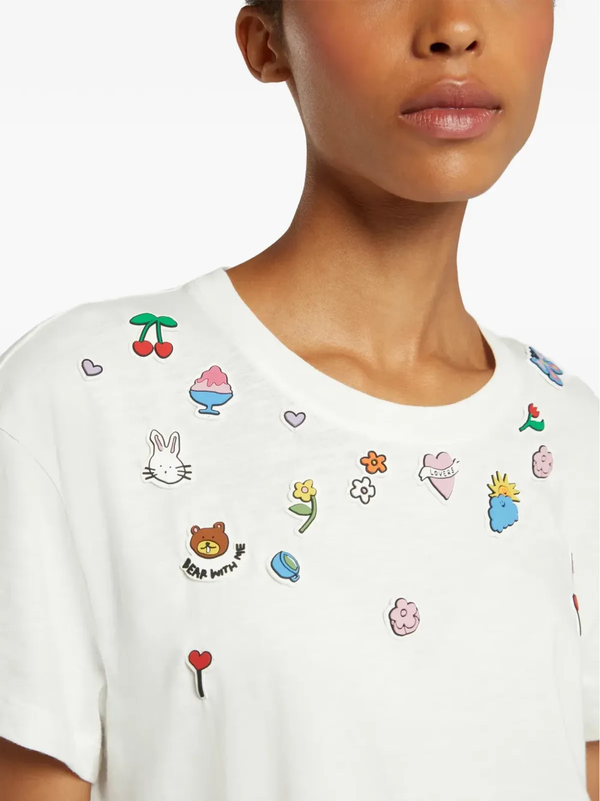 Mira Mikati アップリケTシャツ - 画像4