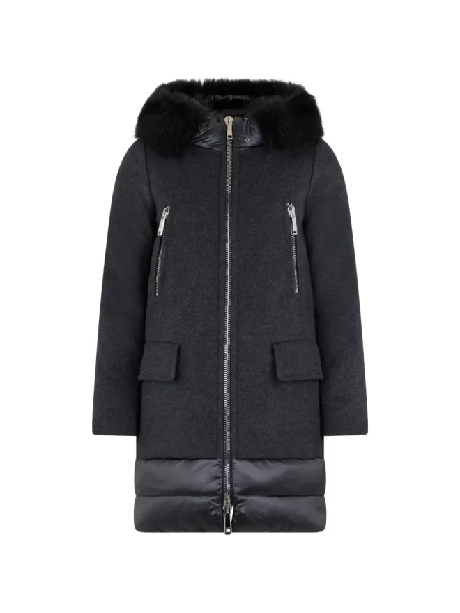 Moorer Moorer ファー付きジップコート - グレーの商品画像