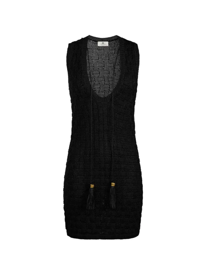 Elisabetta Franchi Elisabetta Franchi ニットタッセルミニドレス - ブラックの商品画像
