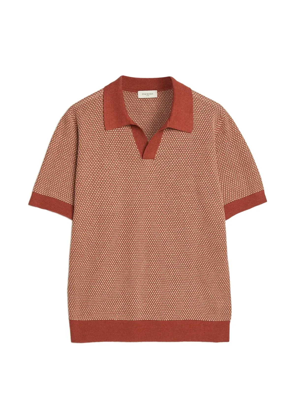 Piacenza Cashmere テクスチャード ポロカラー Tシャツ - 画像1