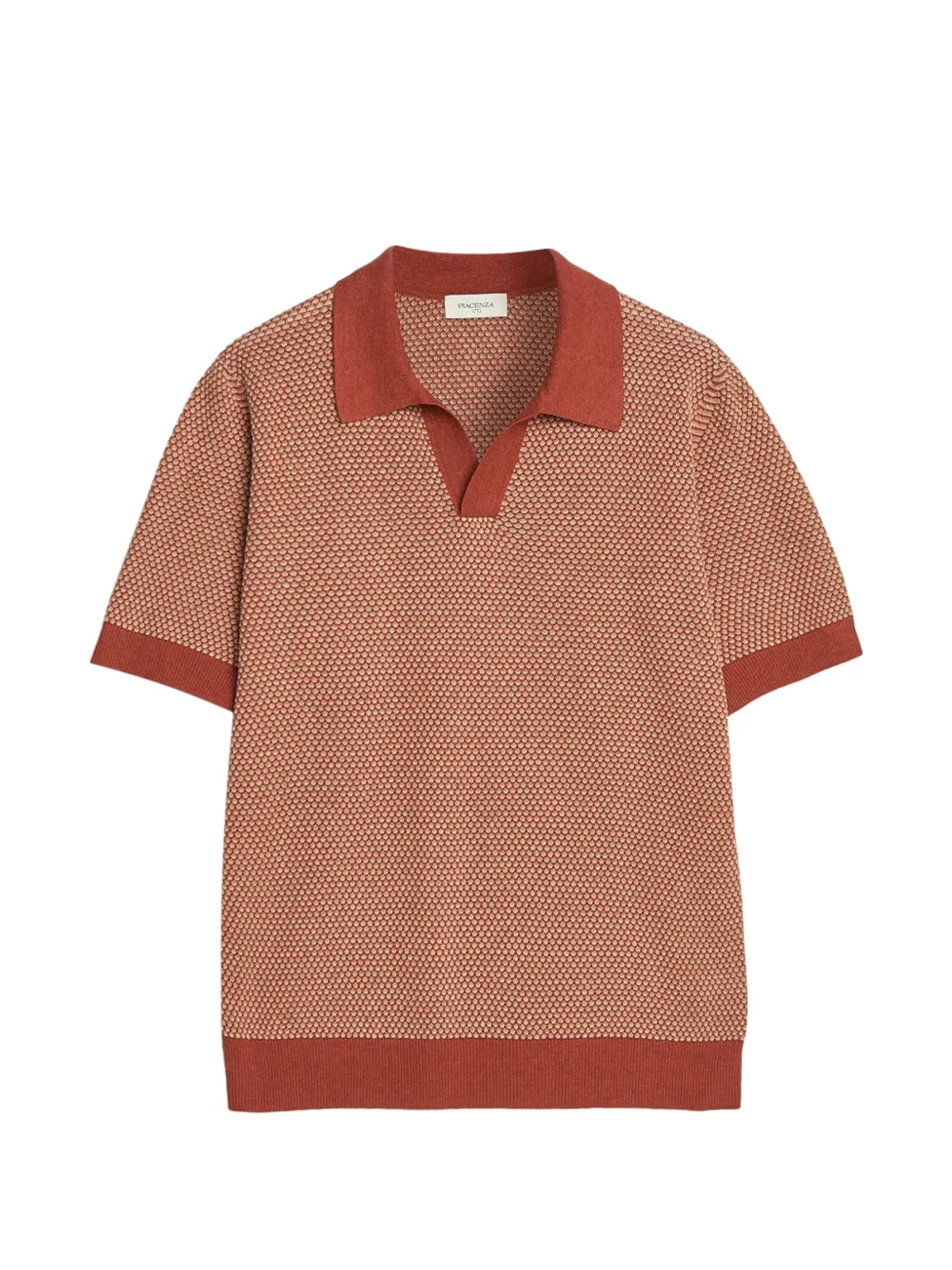 Piacenza Cashmere テクスチャード ポロカラー Tシャツ - 画像2