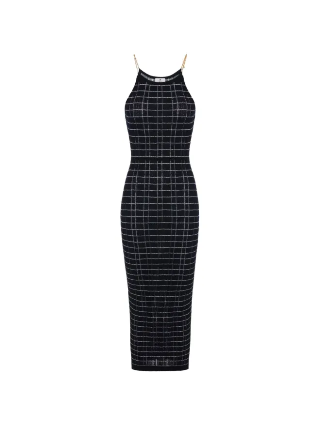 Elisabetta Franchi Elisabetta Franchi チェーンストライプ柄ドレス - ブラックの商品画像
