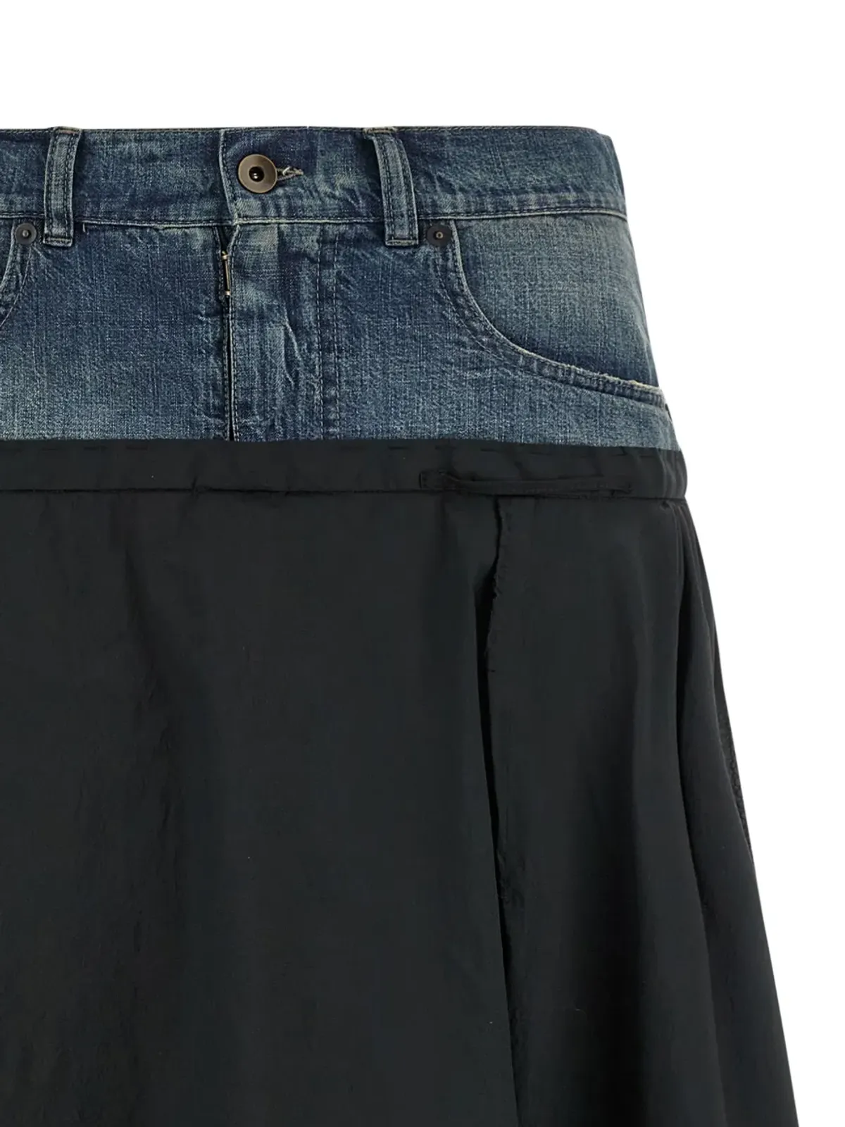 Maison Margiela デニムインサート入りミディスカート - 画像3