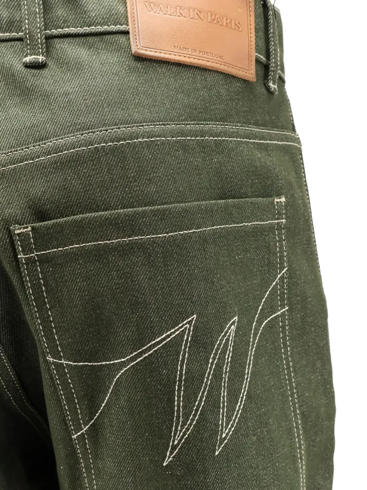 WALK IN PARIS ダブルニー ロゴ刺繍パンツ - 画像3