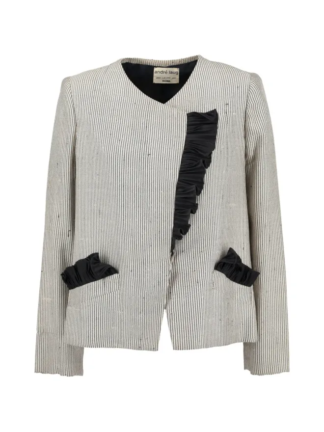 Andrè Laug Vintage Andrè Laug Vintage ストライプ柄ラッフルジャケットの商品画像