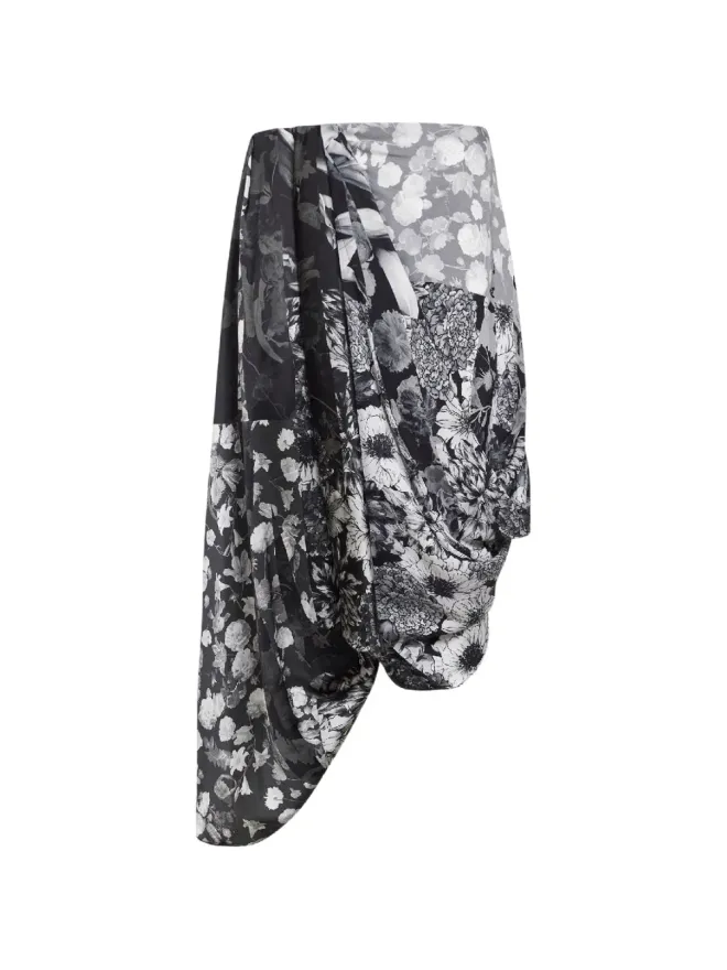 Maison Margiela Maison Margiela 花柄プリント ドレープ アシンメトリースカートの商品画像