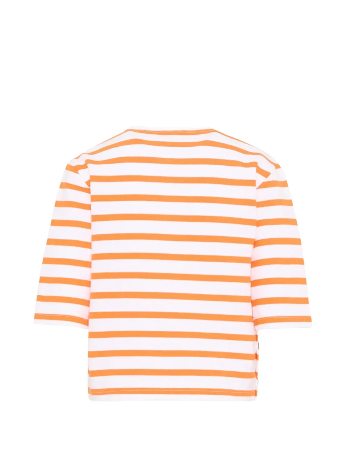 VÉLOCIPÈDE ボタンディテール付きストライプTシャツ - オレンジ - 画像2