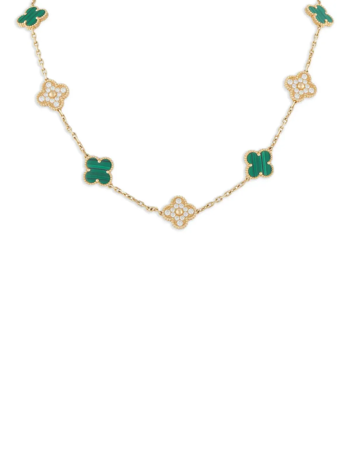 Van Cleef & Arpels ダイヤモンド マラカイト イエローゴールド ネックレス - 画像1