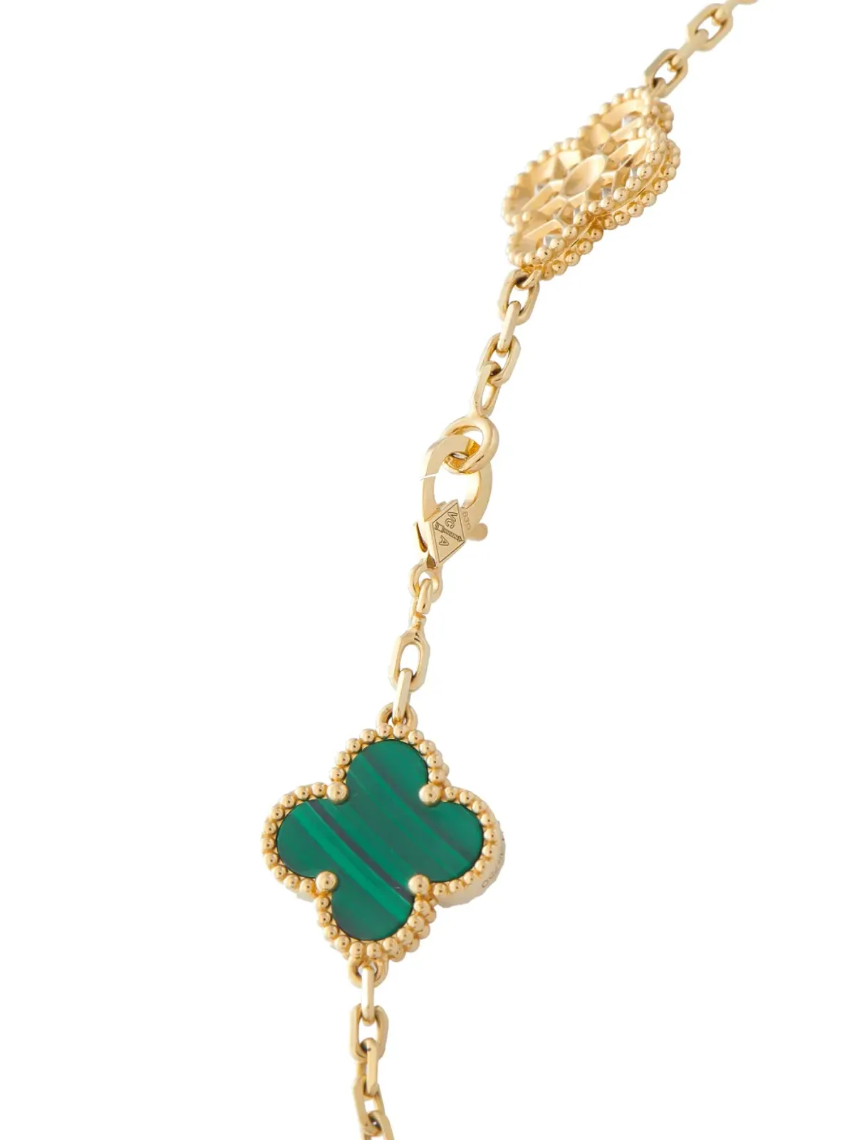 Van Cleef & Arpels ダイヤモンド マラカイト イエローゴールド ネックレス - 画像2