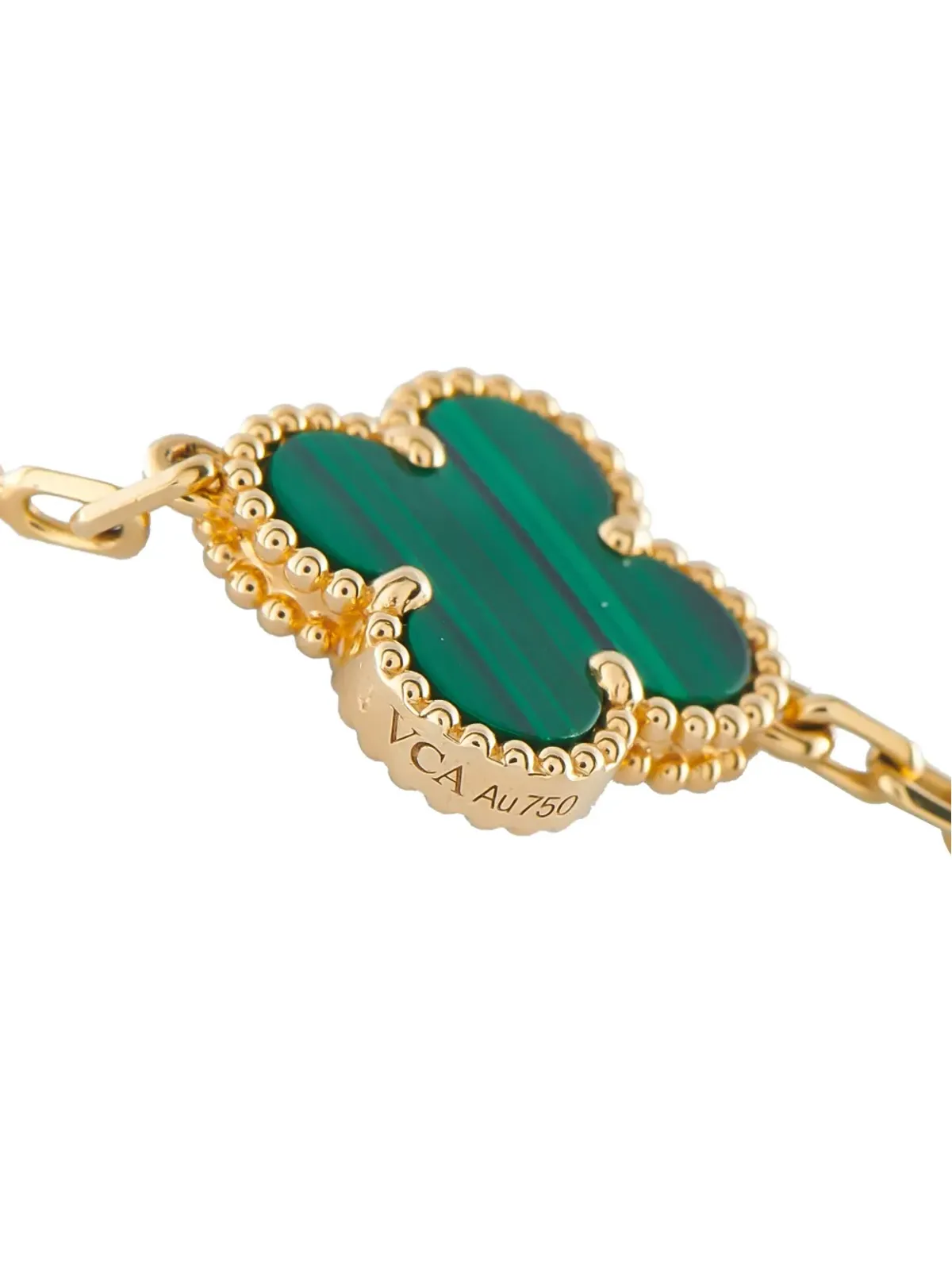 Van Cleef & Arpels ダイヤモンド マラカイト イエローゴールド ネックレス - 画像3