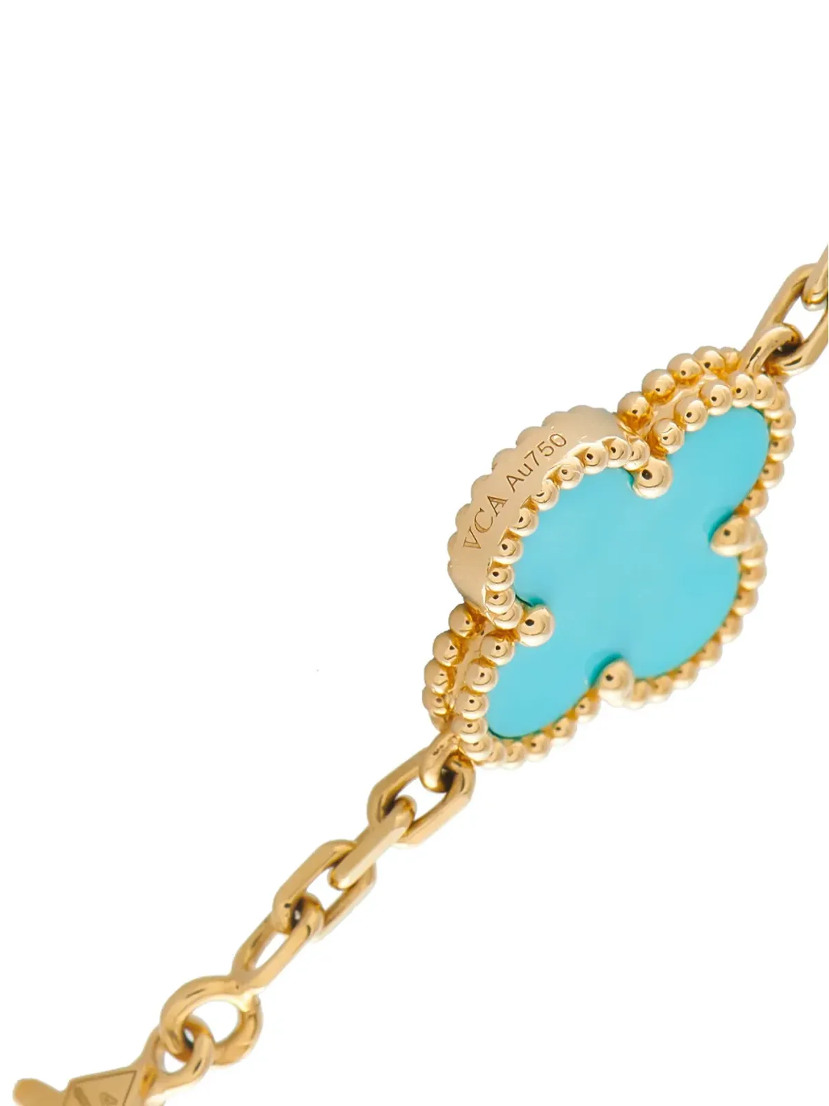Van Cleef & Arpels アルハンブラ ダイヤモンドとターコイズ ネックレス - 画像2