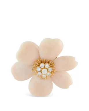 Van Cleef & Arpels 花モチーフ コーラルとダイヤモンド ブローチ - サムネイル1