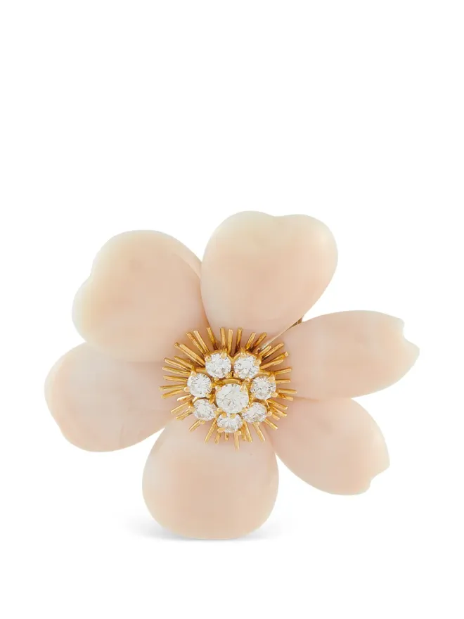 Van Cleef & Arpels Van Cleef & Arpels 花モチーフ コーラルとダイヤモンド ブローチの商品画像