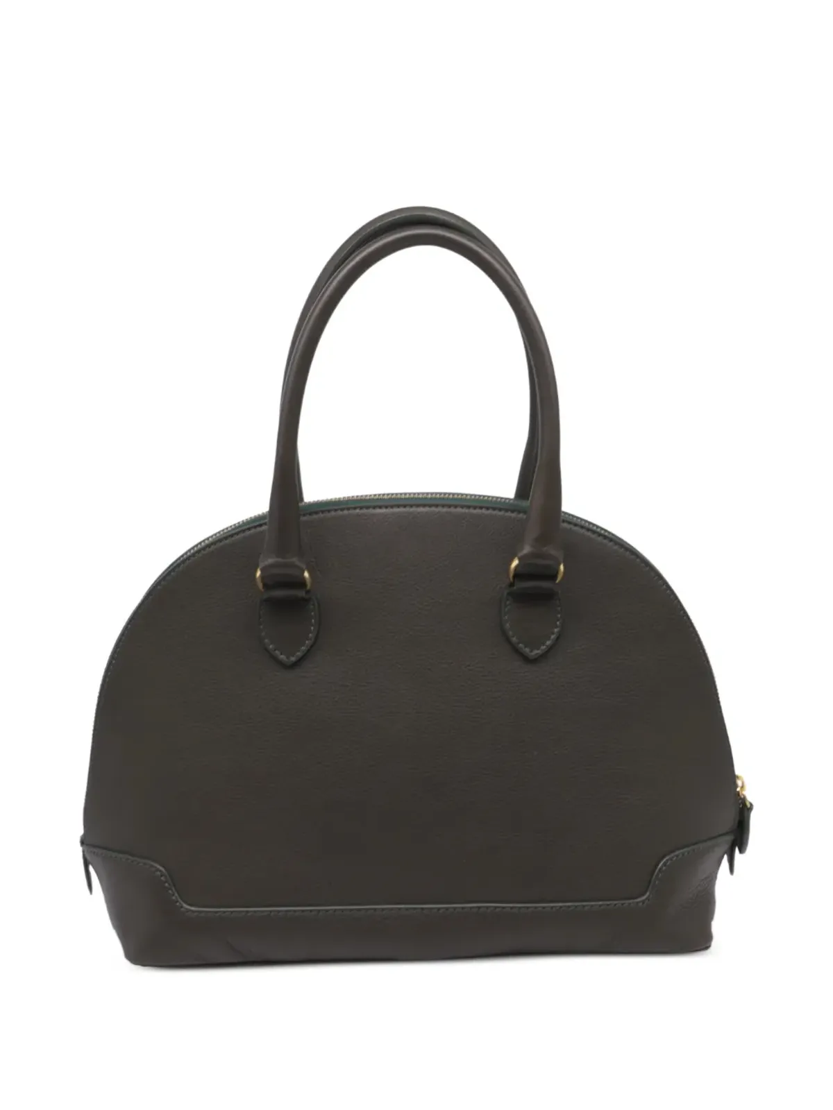 Etro Vintage ジップドーム型レザートートバッグ（グリーン） - 画像2