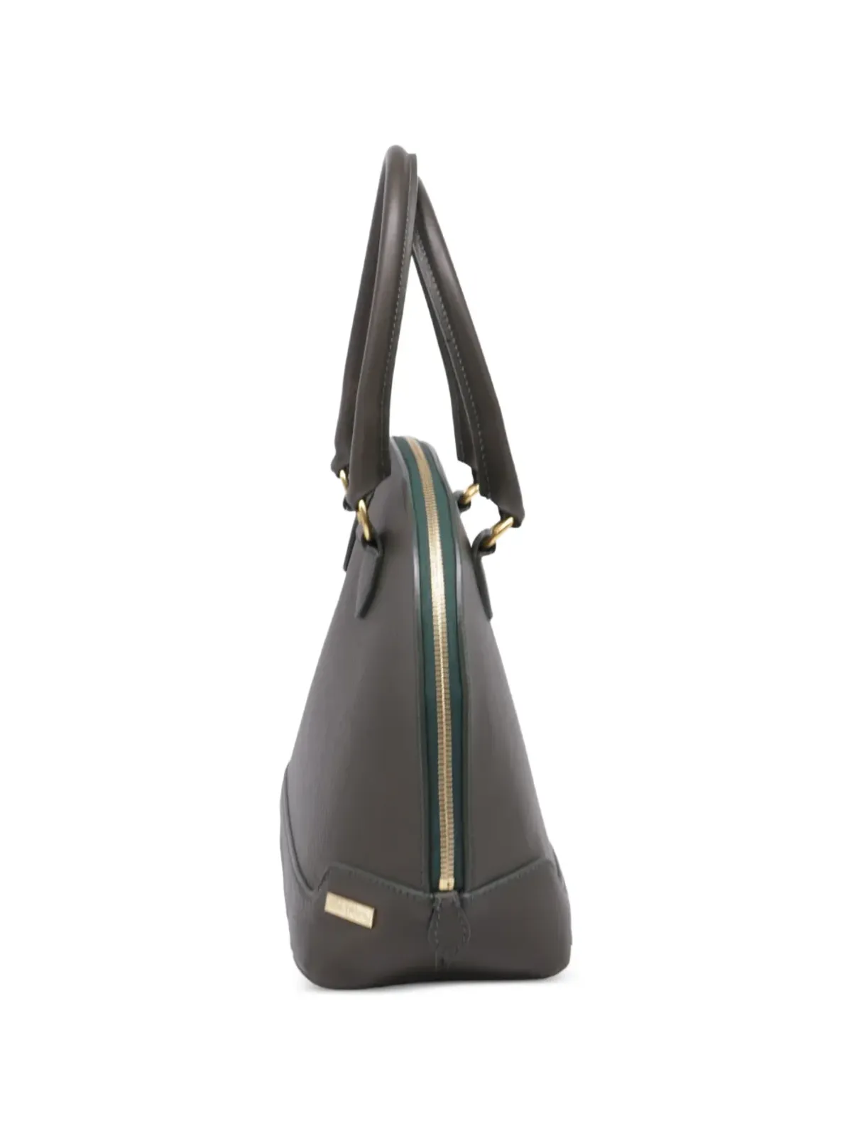 Etro Vintage ジップドーム型レザートートバッグ（グリーン） - 画像4
